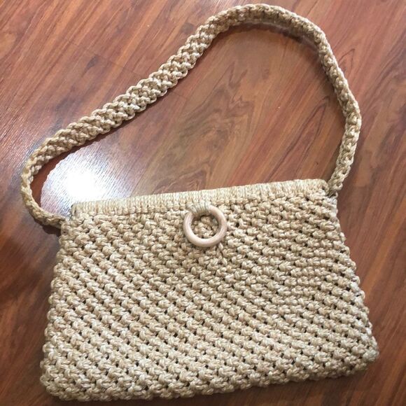 No Brand Handbags - Vintage Crochet jute handbag.